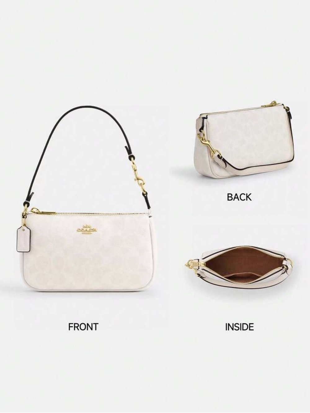Coach Cream Mini Shoulder Bag with Gold Hardware
